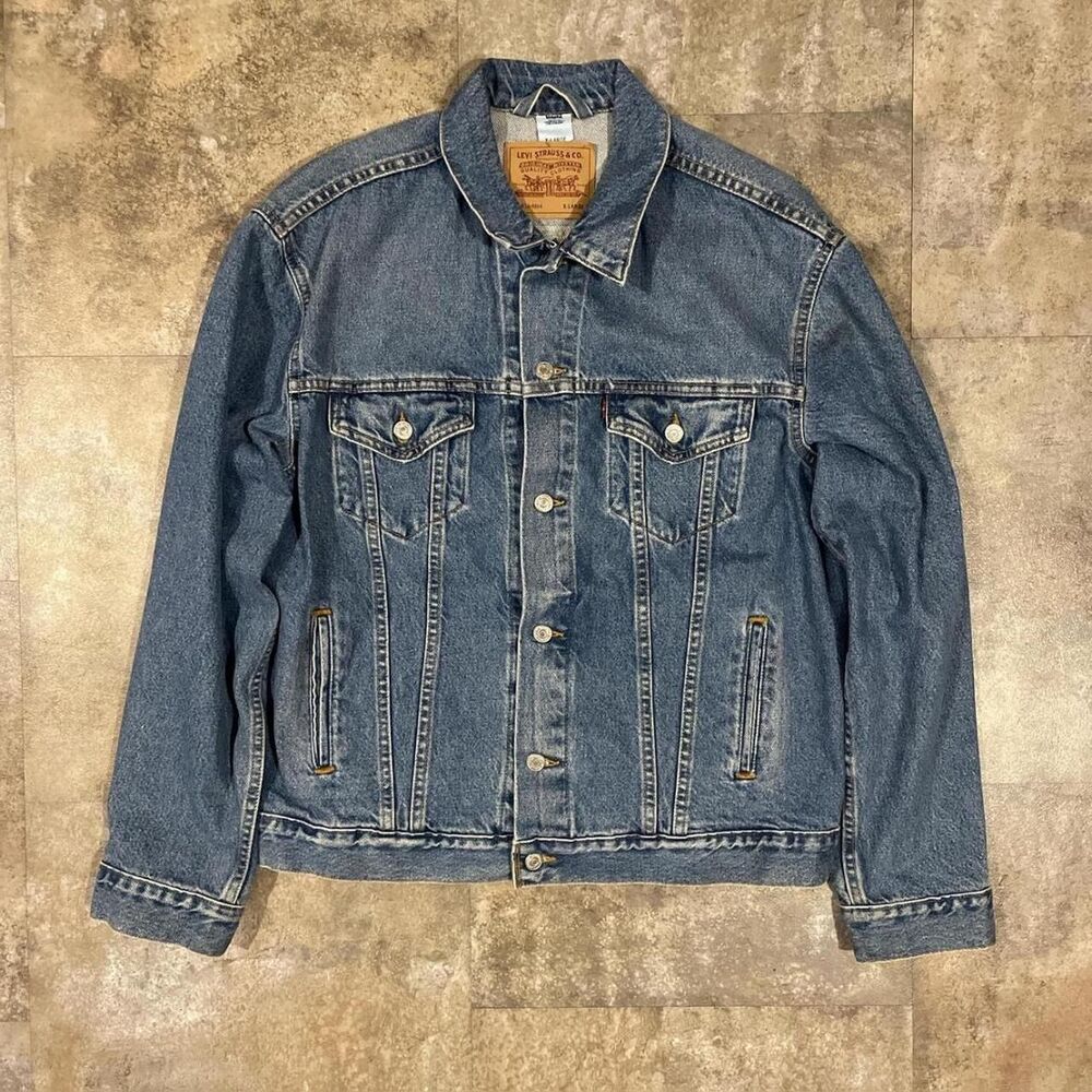 levi’s blue denim western jacket size extra large